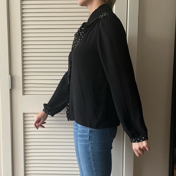 ONE CLOTHING polka dot blouse with tie - Picture 3 of 7